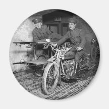 Military Motorcycle EMT, 1910s Fridge Magnet