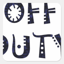 military Off Duty Black Square Stickers