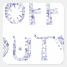 military Off Duty Black white Square Sticker