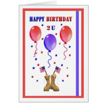 Military Patriotic Birthday Card