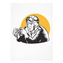 Military Tank Commander Binoculars Personalized Invitation