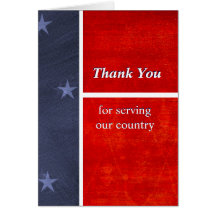 Military Thank You For Serving Our Country Custom Card