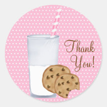 milk and cookies round sticker