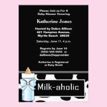 Milkaholic Baby Boy Shower Invitation invitations