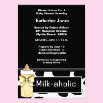 Milkaholic Baby Neutral Shower Invitation invitations