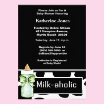 Milkaholic Baby Neutral Shower Invitation invitations