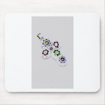 Millefiori glass flower cross mousemats