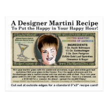 Millionaire Martini Joke Recipe Postcard