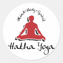 Mind Body Spirit Hatha Yoga Round Sticker