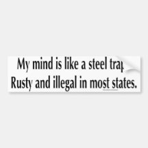 mind steel trap bumper sticker