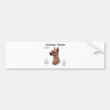 Miniature Pinscher (red) History Design Bumper Stickers
