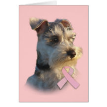 Miniature Schnauzer Breast Cancer Greeting Card