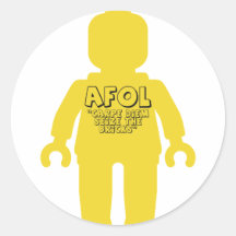 Minifig 'Carpe Diem Seize the Bricks' Round Stickers