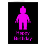 Minifig [Dark Pink] Happy Birthday Card cards
