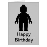 Minifig [Large Black] Happy Birthday Card cards