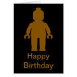 Minifig [Large Brown] Happy Birthday Card cards
