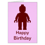 Minifig [Large Dark Red] Happy Birthday Card cards