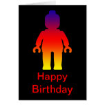 Minifig [Large Rainbow 2] Happy Birthday Card cards