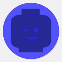 Minifig Winking Head by Customise My Minifig Stickers