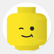 Minifig Winking Head Round Sticker
