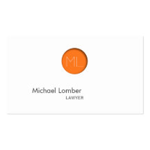 Minimal Orange Embossed Dot Monogram Business Card