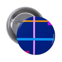 Minimal Vertical and Horizontal Lines Navy Pinback Button