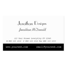 Minimalist Black and White Business Card