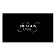 Minimalist Black monogrammed modern business cards