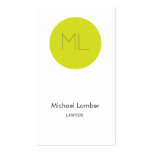 Minimalistic modern Business Card lime circle