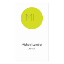 Minimalistic modern Business Card lime circle