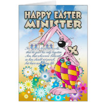 Ministor Easter Card - Easter Bunny Flowers