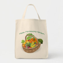 Minnesota Grown Grocery Tote Canvas Bags
