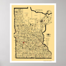 Minnesota Railroad Map 1897 Print
