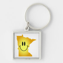 Minnesota Smiley Face Key Chains