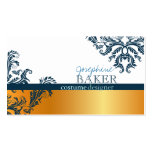 minniemay dark teal damask/dash faux gold business card templates