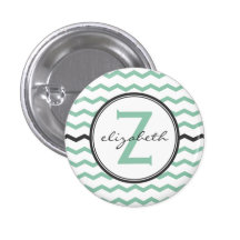 Mint Chevron Monogram Pins