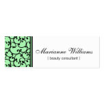 Mint Damask Beauty Micro Mini Business Cards