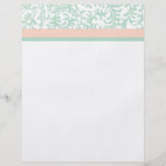 Mint Green and Peach Pink Floral Pattern Personalised Flyer