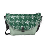 Mint Green And White Houndstooth Pattern Custom messenger bags