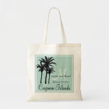 Mint Green Beach Wedding Palm Trees Bags