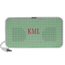 Mint Green Gingham iPhone Speaker