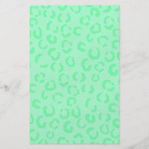 Mint Green Leopard Print Pattern. Flyer Design