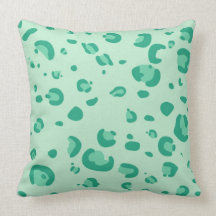 Mint Green Leopard Print Style 008 Pillow