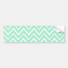 Mint green whimsical zigzag chevron pattern bumper sticker