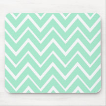 Mint green whimsical zigzag chevron pattern mousemats