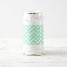 Mint green whimsical zigzag chevron pattern coffee mug