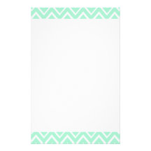 Mint green whimsical zigzag chevron pattern personalised stationery