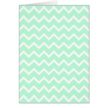 Mint Green Zigzag Stripes. Greeting Card