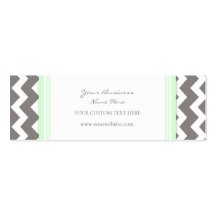 Mint Grey Chevron Retro Business Cards