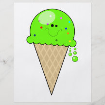mint kawaii ice cream cone character personalised flyer